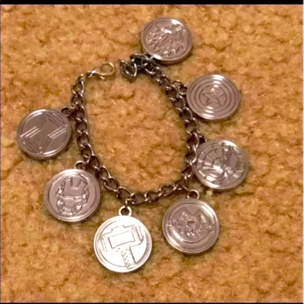 Kids avengers silver charm bracelet